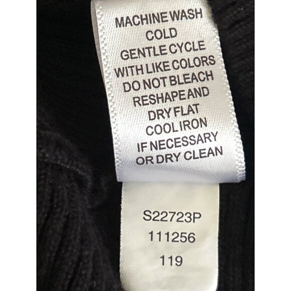 Cable & Gauge Petite Black Ribbed Sweater Top 3/4 Sleeve Women's Size PL - Picture 8 of 8